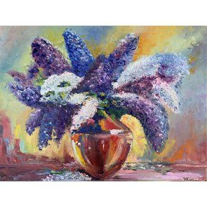 Lilac Blossom Original Oil Painting on Canvas Lilac Bouquet Flowers Art …